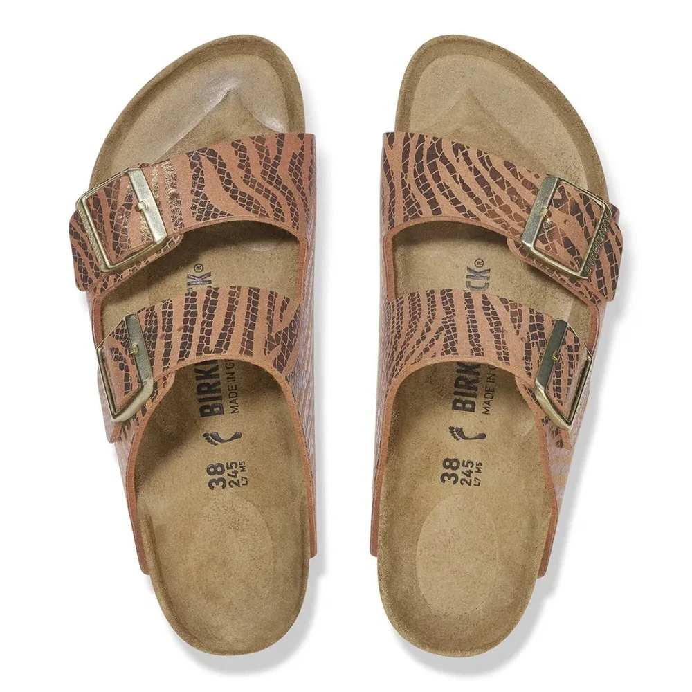 Birkenstock Arizona Synethics Pecan Zebra Print Sandal - Picture 3 of 8